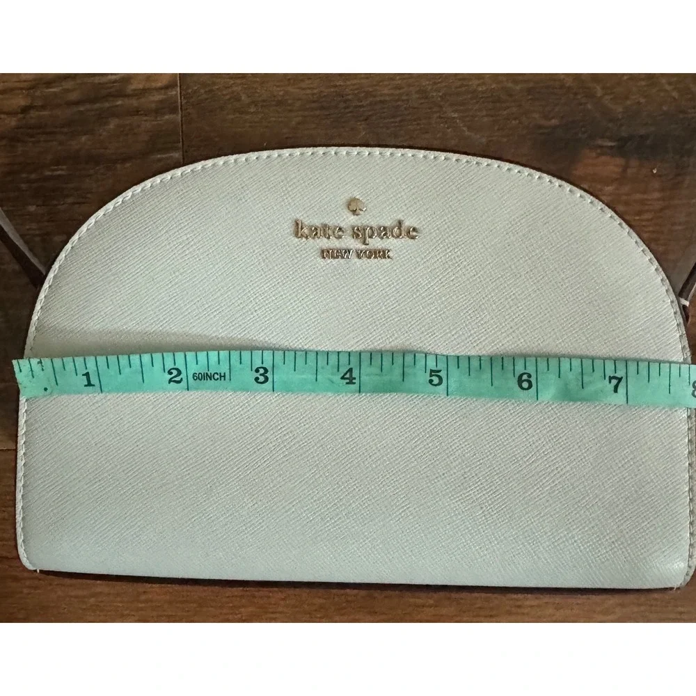 Kate Spade Perry Light Gray Saffiano Leather Dome‎ Crossbody Old Money NWOT